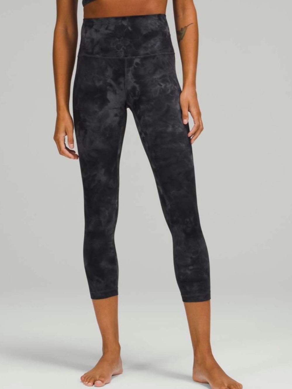lululemon Align High-Rise Crop 23" Diamond Dye Pitch Grey Graphite Grey Size 4